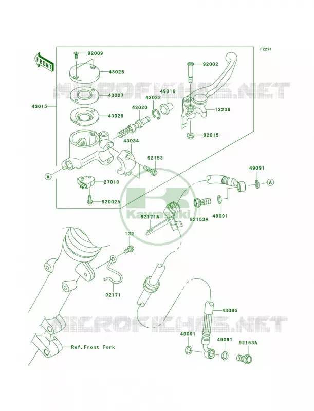 Front Master Cylinder Kawasaki MOTOS 800 2012 W800   EJ800ACF