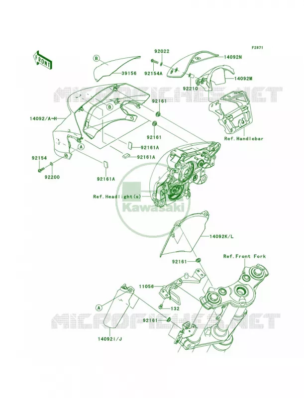 Cowling Kawasaki MOTOS 650 2012 ER-6n   ER650ECF