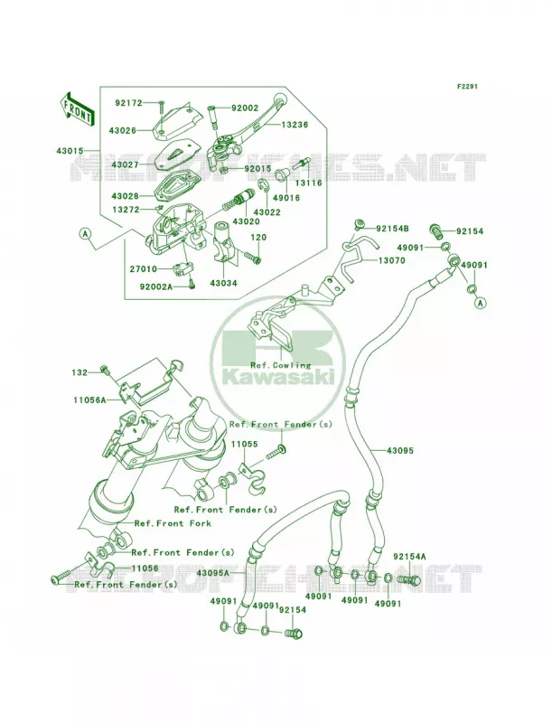 Front Master Cylinder Kawasaki MOTOS 650 2012 ER-6n   ER650ECF