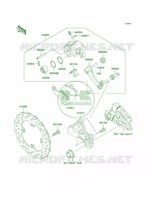 Rear Brake Kawasaki MOTOS 650 2012 ER-6n   ER650ECF