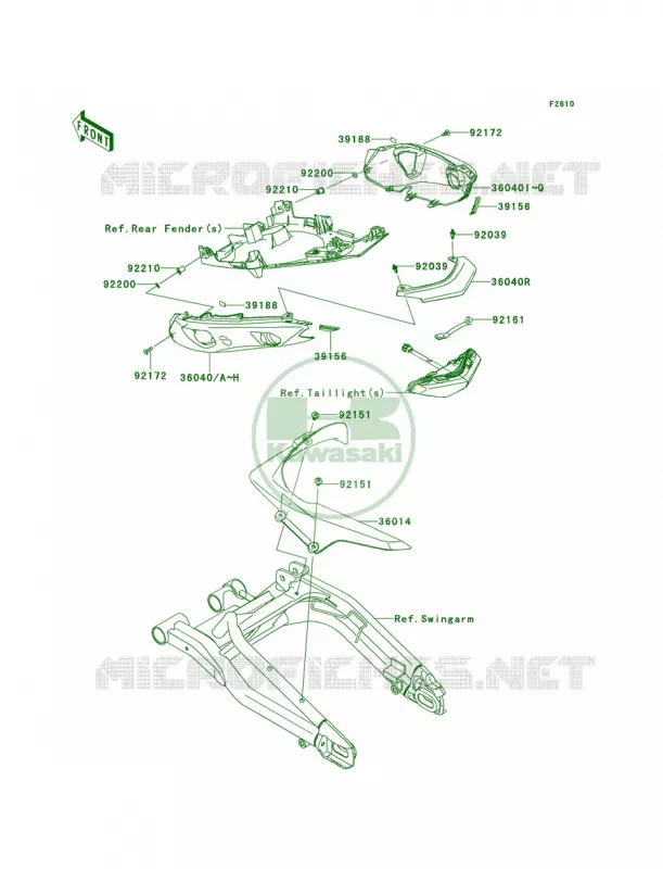 Side CoversChain Cover Kawasaki MOTOS 650 2012 ER-6n   ER650ECF