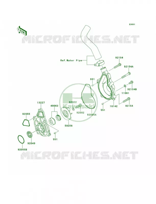 Water Pump Kawasaki MOTOS 650 2012 ER-6n   ER650ECF