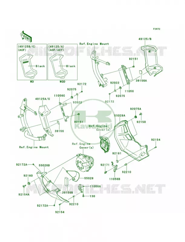 Cowling Lowers Kawasaki MOTOS 100 2012 Versys 1000   KLZ1000ACF