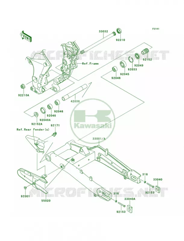 Swingarm Kawasaki MOTOS 100 2012 Versys 1000   KLZ1000ACF