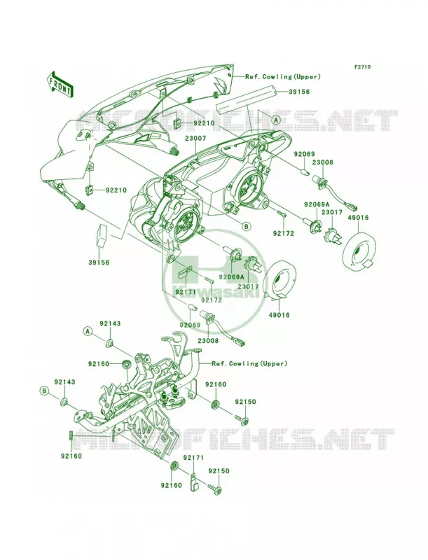 Headlights Kawasaki MOTOS 1000 2011 Ninja 1000  ZX1000GBF