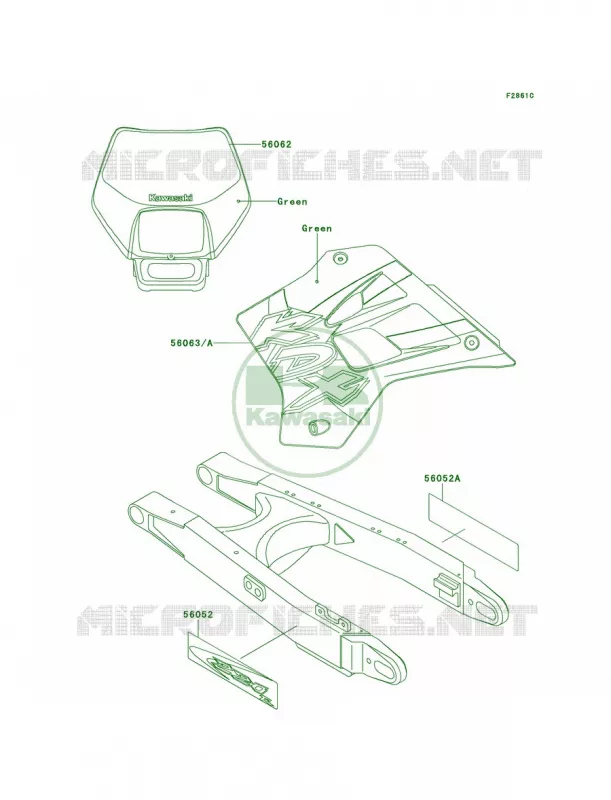 DecalsKDX220-A7 Kawasaki MOTOS 220 1999 KDX220R  KDX220-A6