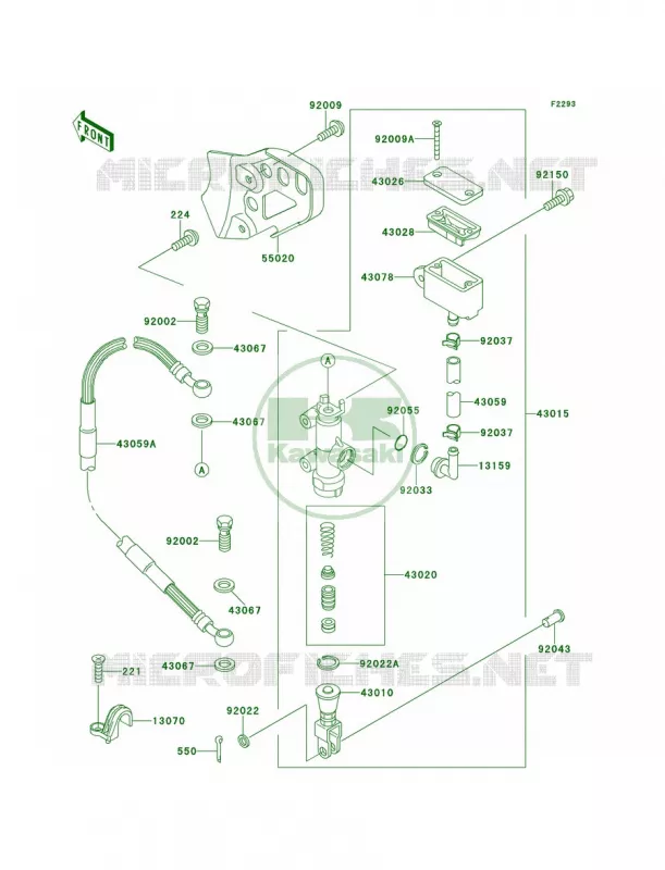 Rear Master Cylinder Kawasaki MOTOS 220 1999 KDX220R  KDX220-A6