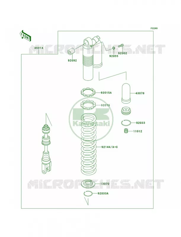Shock Absorbers Kawasaki MOTOS 220 1999 KDX220R  KDX220-A6
