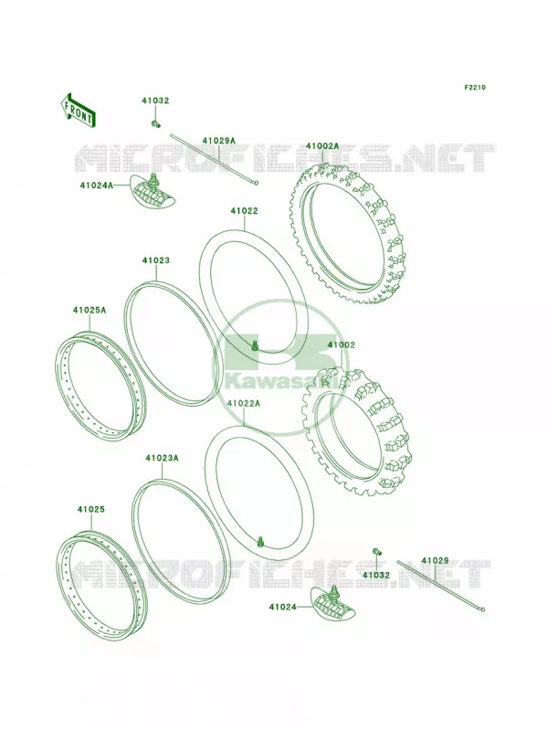 WheelsTires Kawasaki MOTOS 220 1999 KDX220R  KDX220-A6