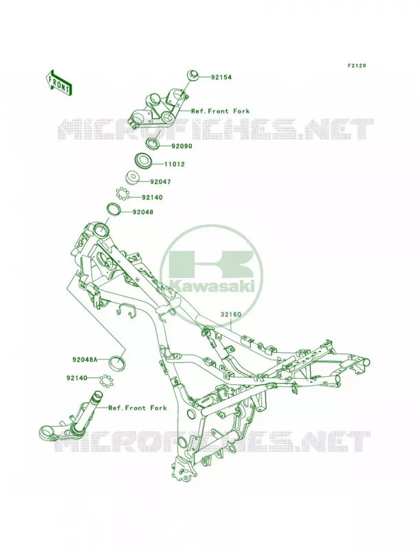 Frame Kawasaki MOTOS 250 2011 Ninja 250R  EX250JBF