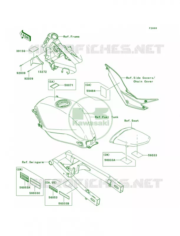 Labels Kawasaki MOTOS 250 2011 Ninja 250R  EX250JBF