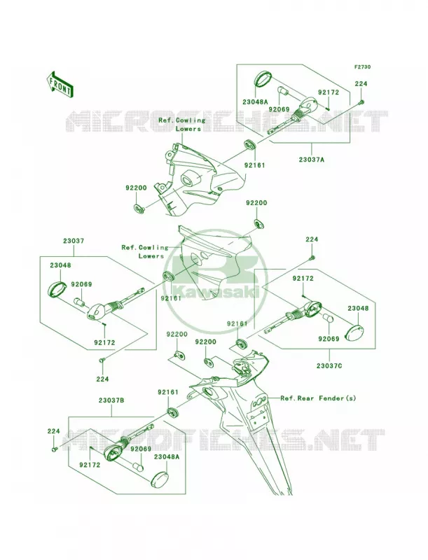 Turn Signals Kawasaki MOTOS 250 2011 Ninja 250R  EX250JBF
