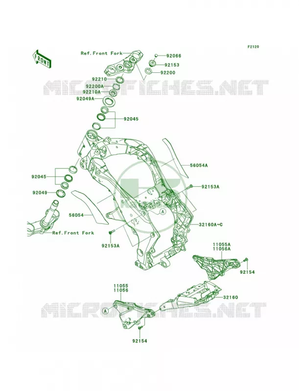 Frame Kawasaki MOTOS 1000 2011 Z1000  ZR1000DBF