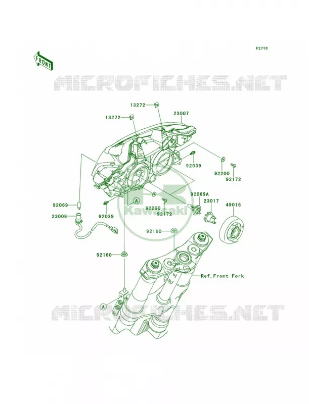 Headlights Kawasaki MOTOS 1000 2011 Z1000  ZR1000DBF