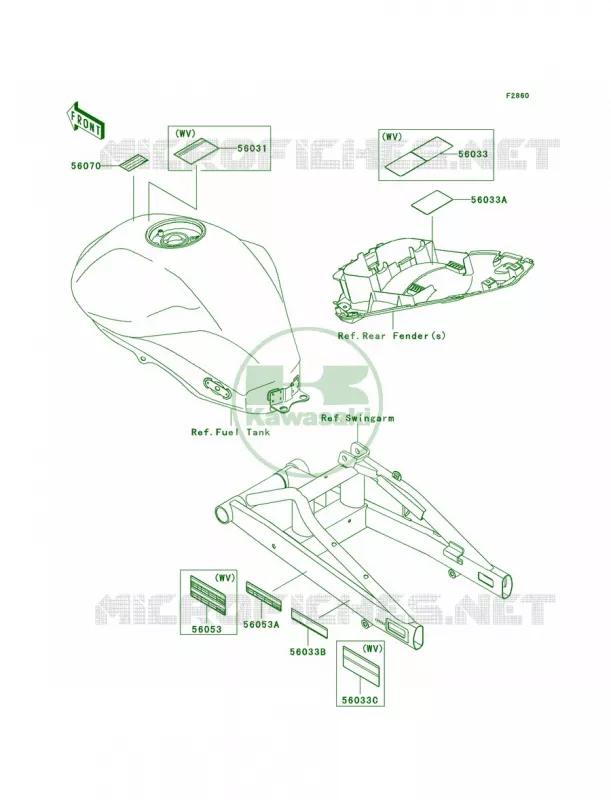 Labels Kawasaki MOTOS 650 2011 ER-6n   ER650CBF