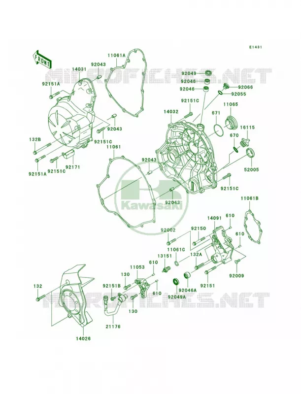Engine Covers Kawasaki MOTOS 650 2010 ER-6n   ER650CAF