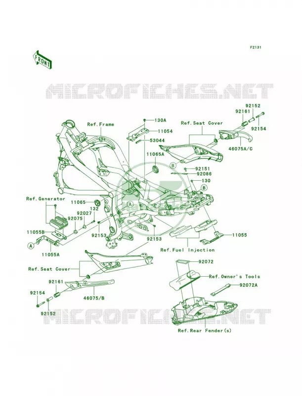 Frame Fittings Kawasaki MOTOS 650 2010 ER-6n   ER650CAF