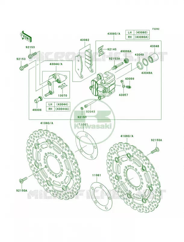 Front Brake Kawasaki MOTOS 750 2010 Z750   ZR750LAF