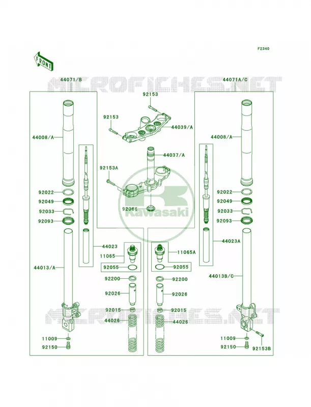 Front Fork Kawasaki MOTOS 750 2010 Z750   ZR750LAF