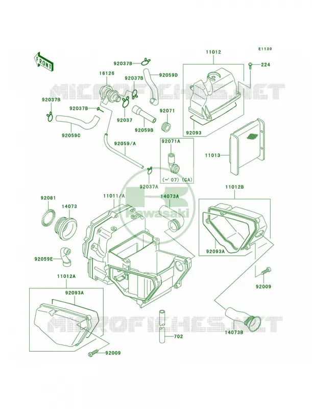 Air Cleaner Kawasaki MOTOS 500 2009 Ninja 500R  EX500D9F