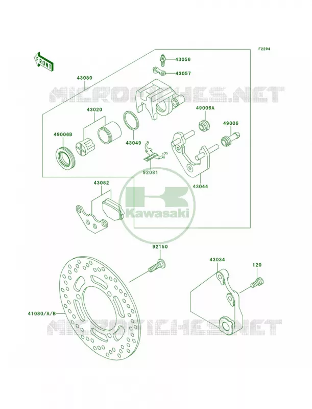 Rear Brake Kawasaki MOTOS 500 2009 Ninja 500R  EX500D9F