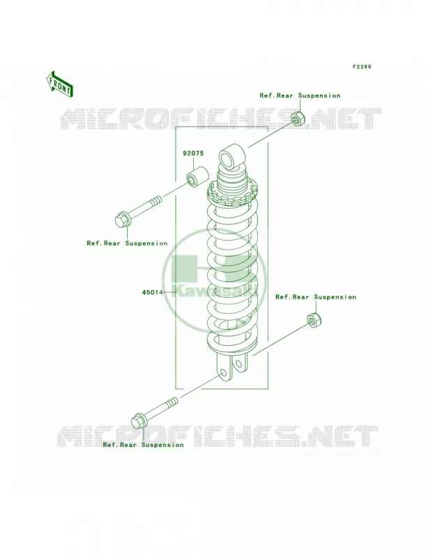 Shock Absorbers Kawasaki MOTOS 500 2009 Ninja 500R  EX500D9F