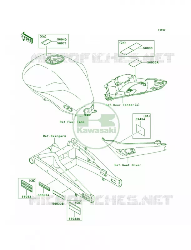Labels Kawasaki MOTOS 650 2009 ER-6n   ER650C9F