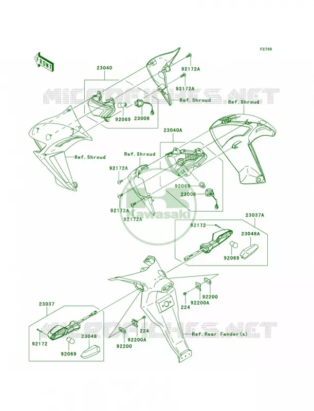 Turn Signals Kawasaki MOTOS 650 2009 ER-6n   ER650C9F