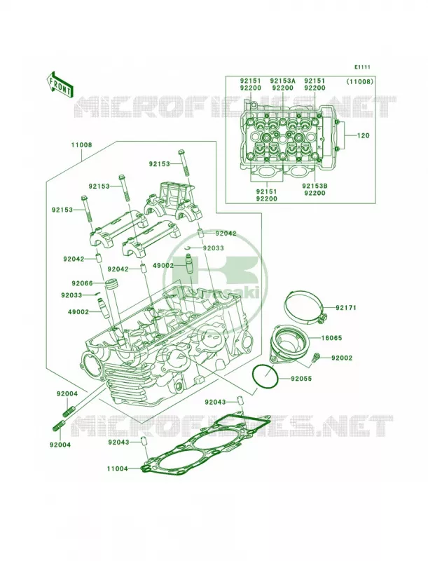 Cylinder Head Kawasaki MOTOS 650 2009 Versys   KLE650A9F