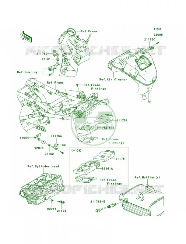 Fuel Injection Kawasaki MOTOS 650 2009 Versys   KLE650A9F