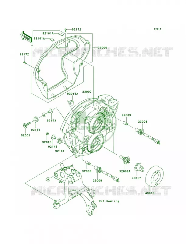 Headlights Kawasaki MOTOS 650 2009 Versys   KLE650A9F