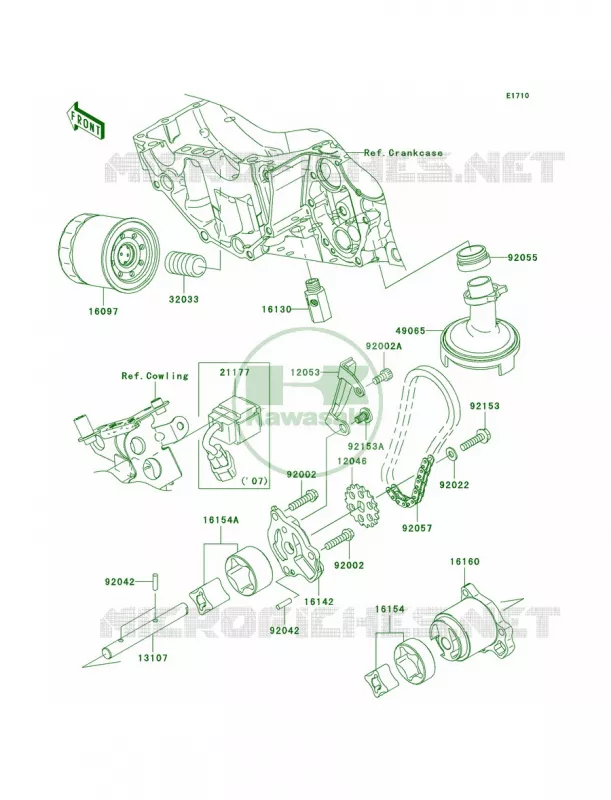 Oil Pump Kawasaki MOTOS 650 2009 Versys   KLE650A9F