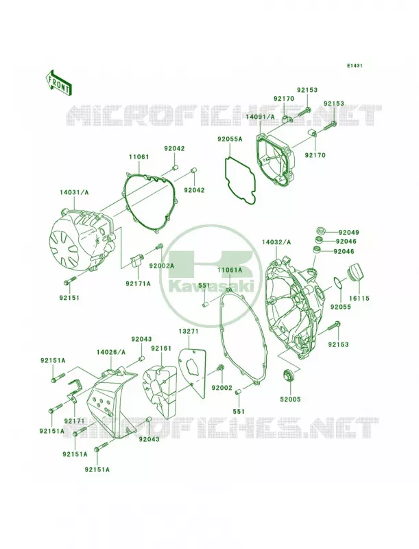 Engine Covers Kawasaki MOTOS 750 2009 Z750   ZR750L9F