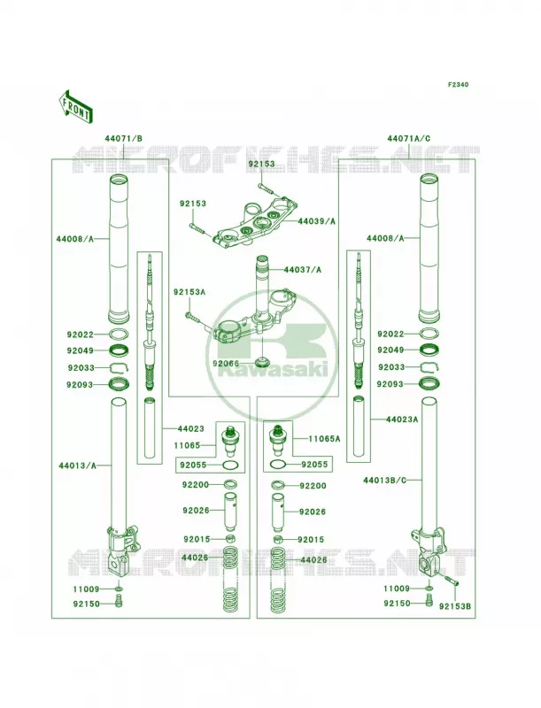 Front Fork Kawasaki MOTOS 750 2009 Z750   ZR750L9F