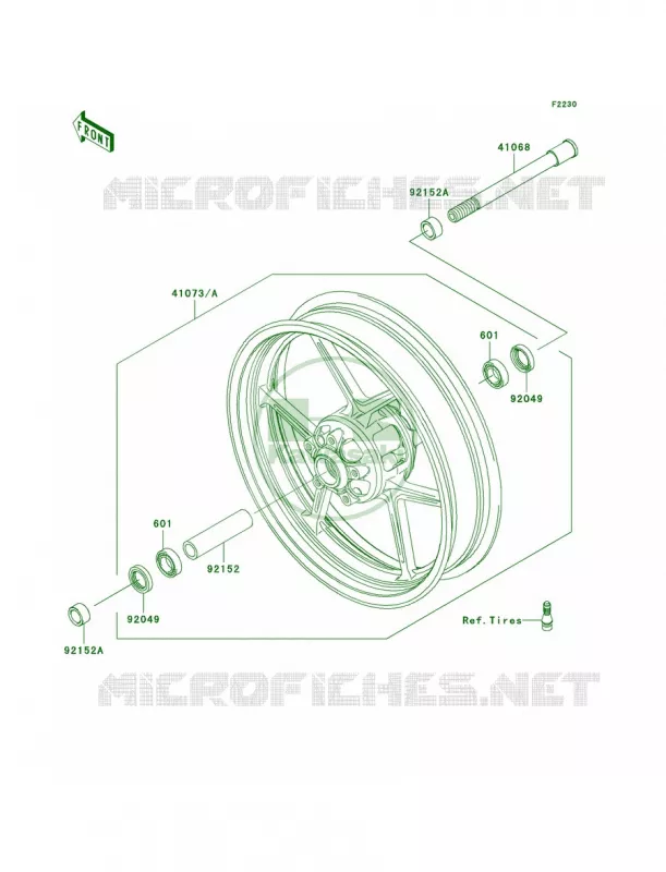 Front Hub Kawasaki MOTOS 750 2009 Z750   ZR750L9F