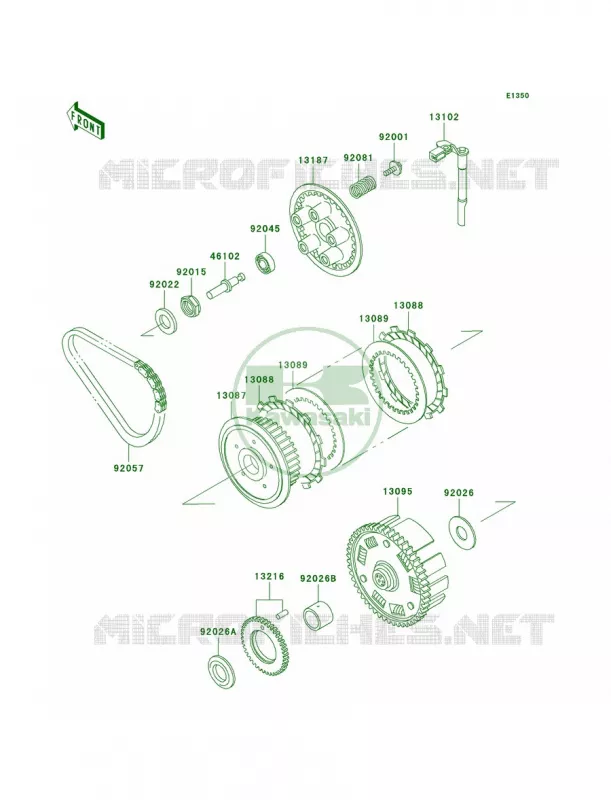 Clutch Kawasaki MOTOS 500 2008 Ninja 500R  EX500D8F