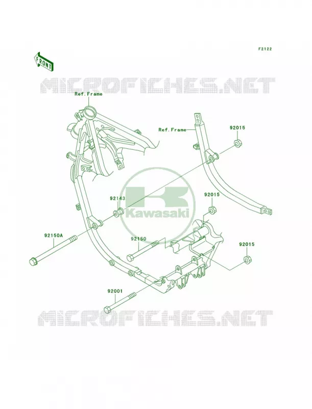 Engine Mount Kawasaki MOTOS 500 2008 Ninja 500R  EX500D8F