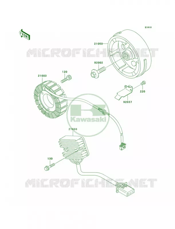 Generator Kawasaki MOTOS 500 2008 Ninja 500R  EX500D8F