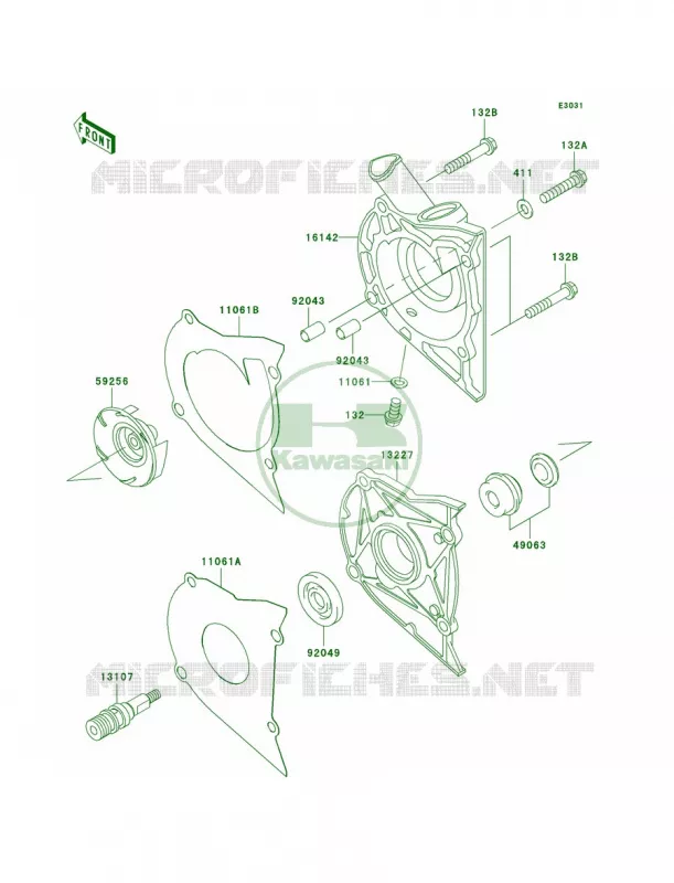 Water Pump Kawasaki MOTOS 500 2008 Ninja 500R  EX500D8F