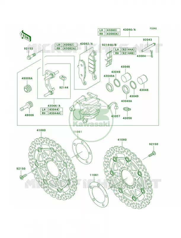 Front BrakeA7FA8F Kawasaki MOTOS 650 2008 Versys   KLE650A8F