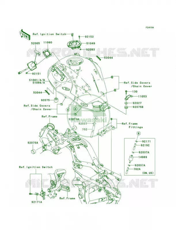 Fuel TankA9F Kawasaki MOTOS 650 2008 Versys   KLE650A8F