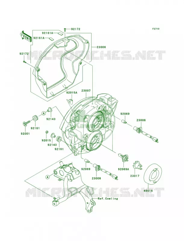 Headlights Kawasaki MOTOS 650 2008 Versys   KLE650A8F