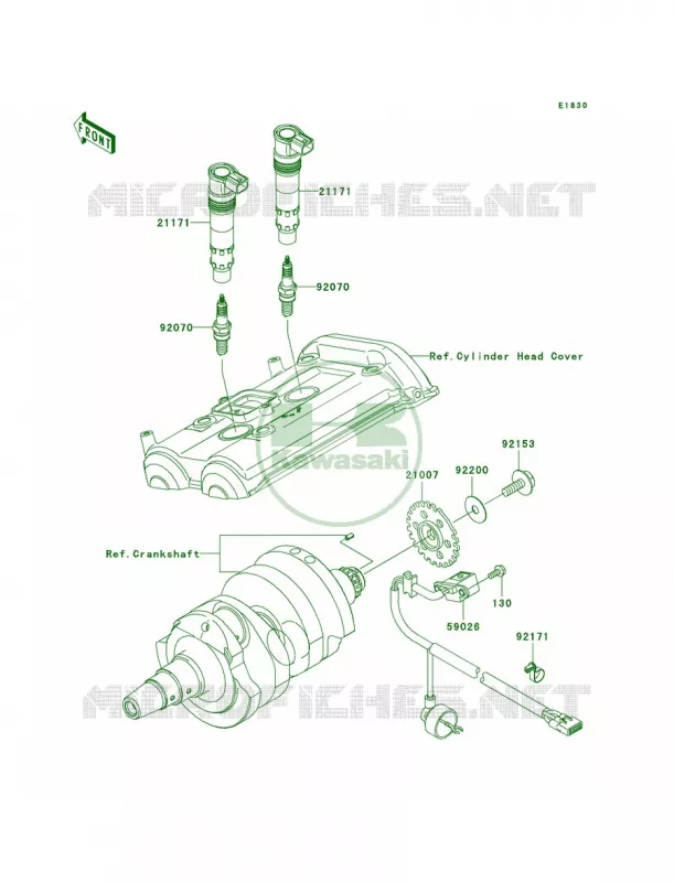 Ignition System Kawasaki MOTOS 650 2008 Versys   KLE650A8F