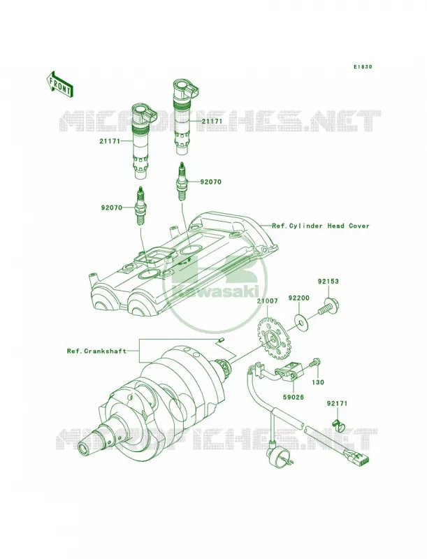 Ignition System Kawasaki MOTOS 650 2008 Versys   KLE650A8F