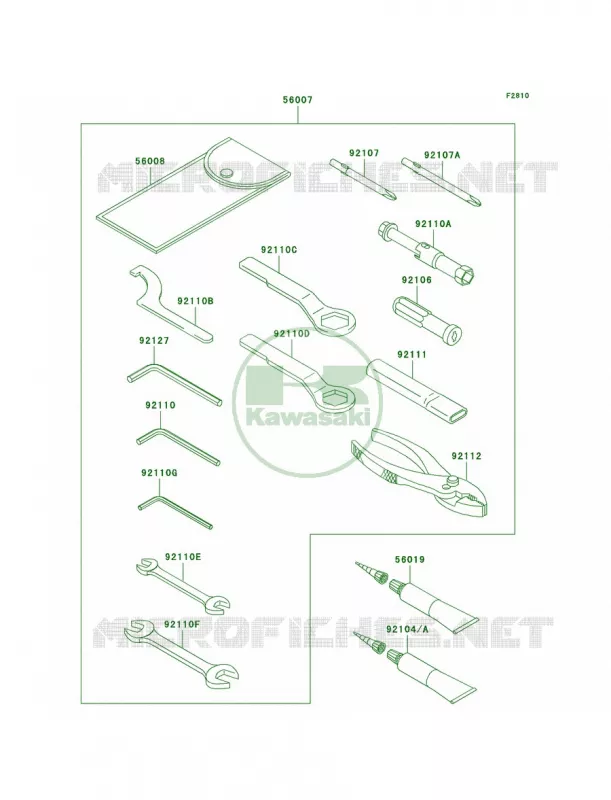 Owner's Tools Kawasaki MOTOS 650 2008 Versys   KLE650A8F