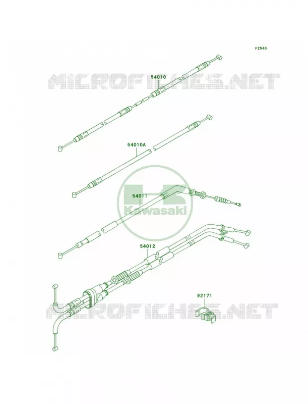 Cables Kawasaki MOTOS 1000 2008 Z1000   ZR1000B8F