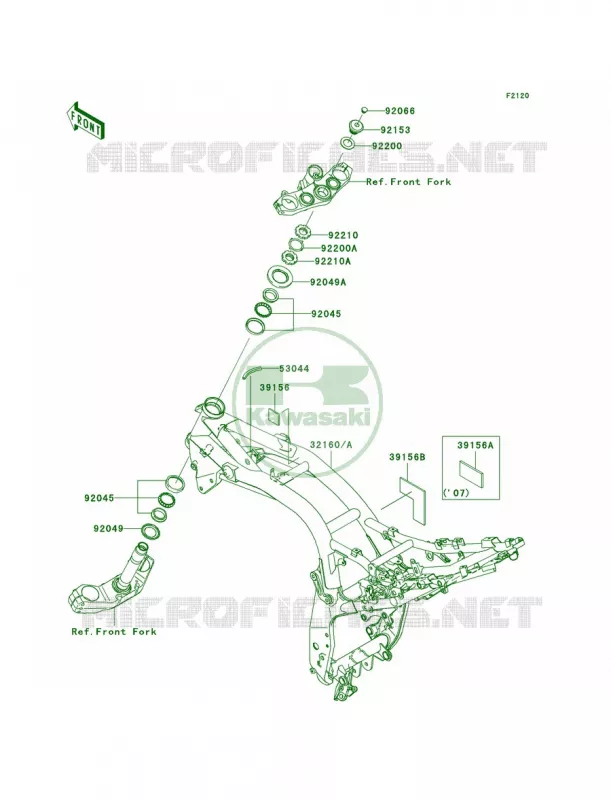 Frame Kawasaki MOTOS 1000 2008 Z1000   ZR1000B8F