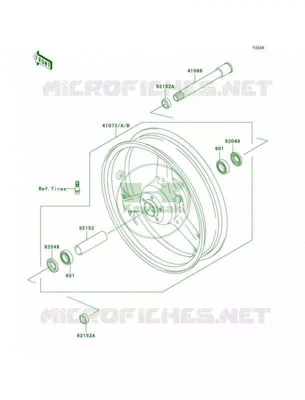 Front Hub Kawasaki MOTOS 1000 2008 Z1000   ZR1000B8F