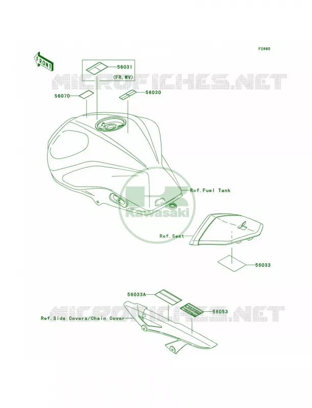Labels Kawasaki MOTOS 1000 2008 Z1000   ZR1000B8F