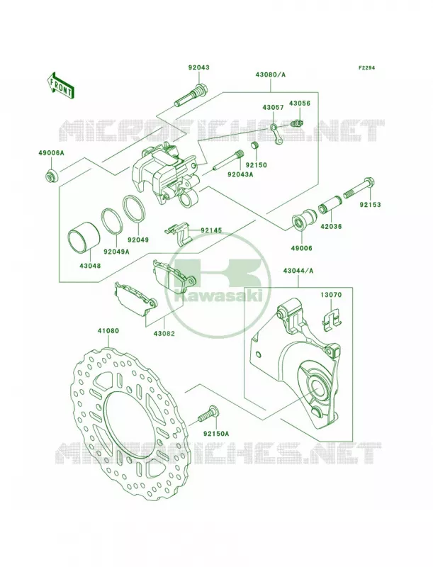 Rear Brake Kawasaki MOTOS 1000 2008 Z1000   ZR1000B8F